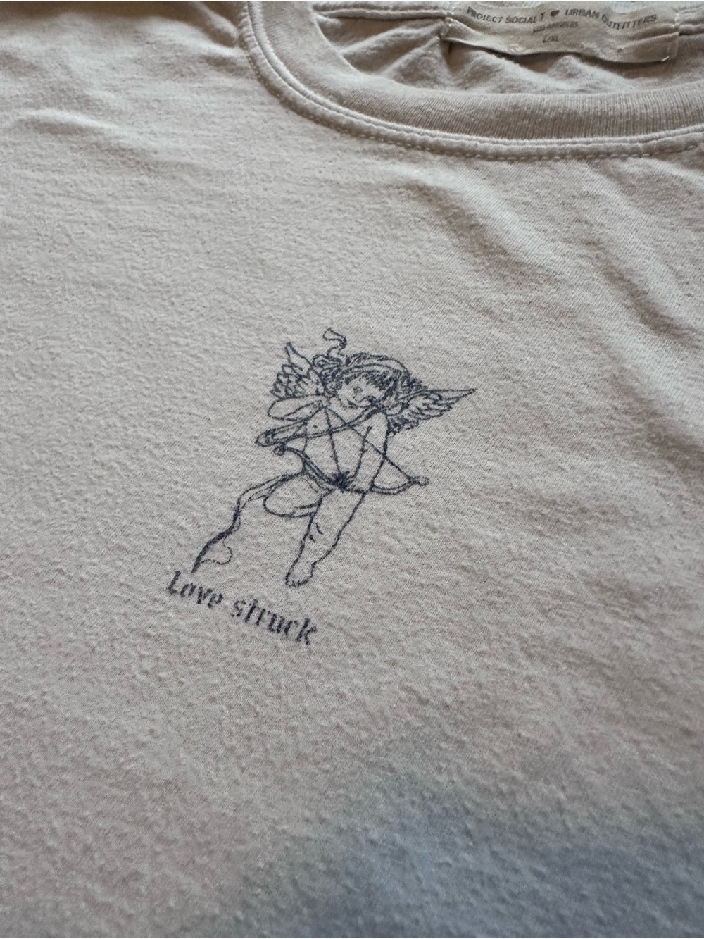 Project Social T Oversized Graphic Tee L/XL Angel Floral Cottagecore Boho - Picture 3 of 8